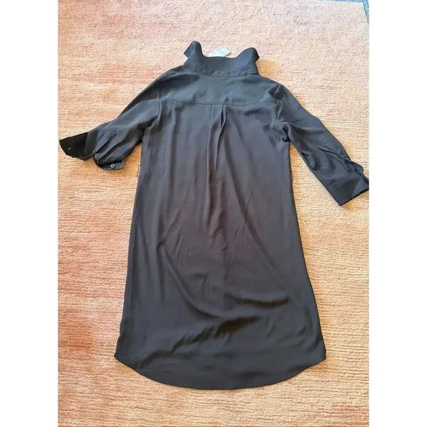 J.Crew Black Shirt Dress Size NWT 3/4 Roll Tab Sleeves Lined - Image 6