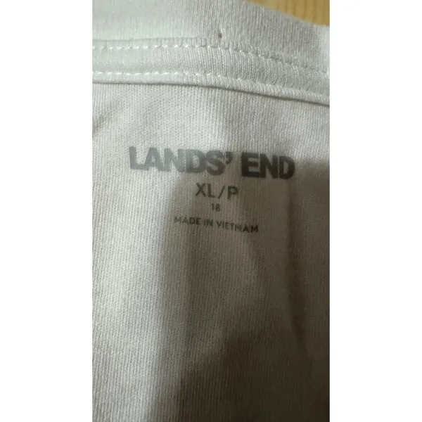 Lands End White Button Front V-Neck Cardigan Sweater‎ XL Petite Cotton Blend - Image 2