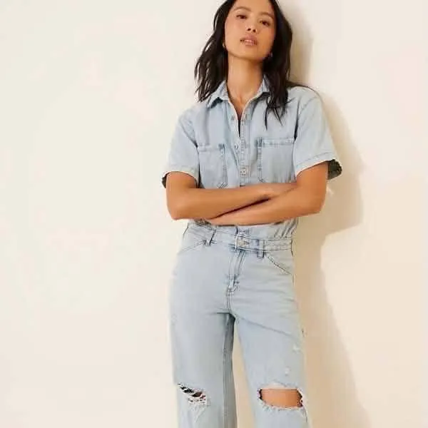 Anthropologie Pilcro Denim Jumpsuit Sz 6 - Image 7
