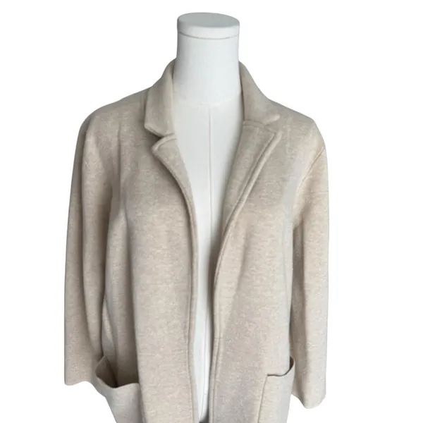 J.Crew - Sophie Open Front Sweater Blazer Beige Sz M - Image 3