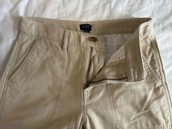 J. Crew Women’s Tan Cream Khaki Camp Straight Leg Ankle Pants 100% cotton US 4 - Image 8