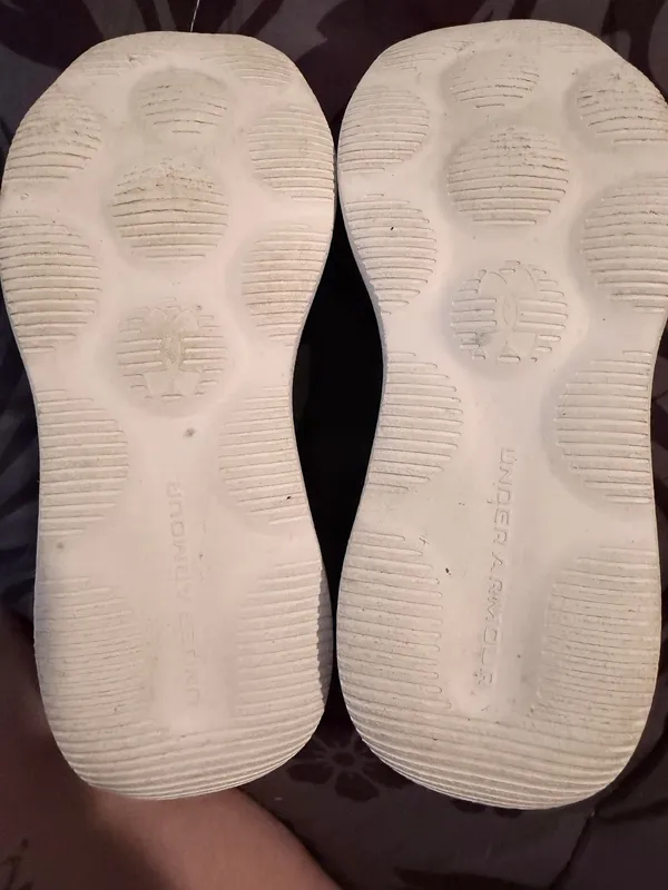 Under Armour Womens Size 9 Black White Slip On Sneakers Velcro Strap Athletic Shoes - Image 3