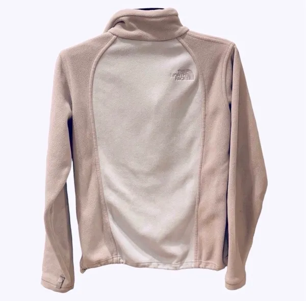 North Face Tan Cream Colorblock Fleece Jacket Coat All Season M - Image 3