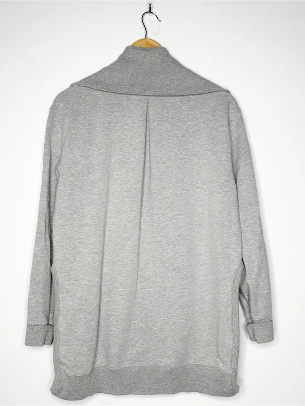 Free People Movement Baseline Gray Full Zip Sweatshirt High Low Large FP - Image 7