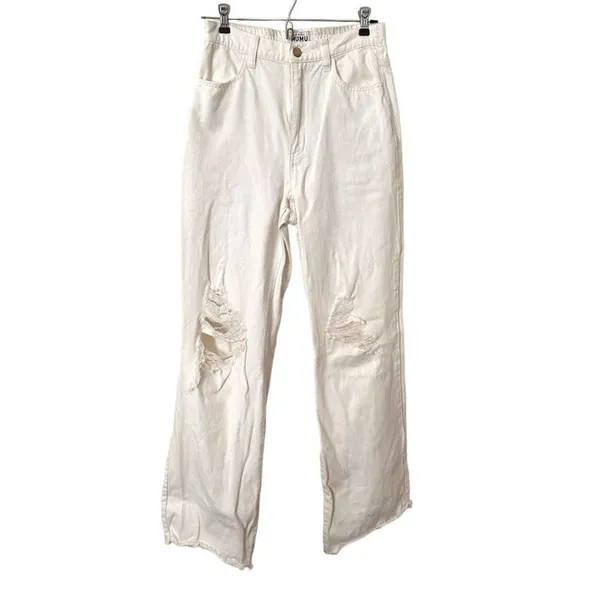 SHOW ME YOUR MUMU‎ 90s Straight Distressed Jean in Seasalt Sz 26 - Image 3