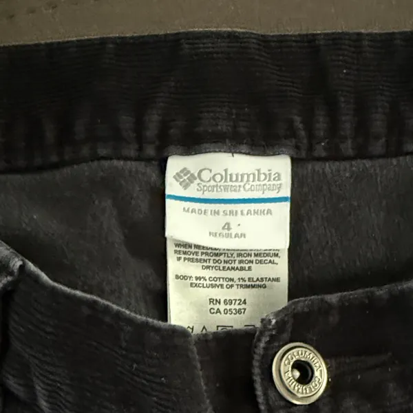 Women’s Columbia Black Corduroy Trousers Size 4 Regular - Image 2