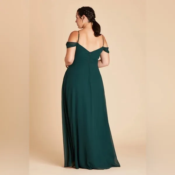 BIRDY GREY Devin Convertible Chiffon Dress In Emerald - Image 4