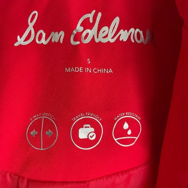 Sam Edelman Bright Red Water Resistant Hooded Coat Jacket Red Ridding Hood sz S‎ - Image 3