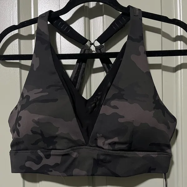Zyia Adjustable Forest Camo Bra Sz L New With Tags Black/Gray - Image 3