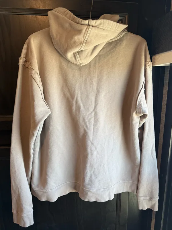 We The Free Light Gray Zip-Up Hoodie with Pink Hood Trim minimal indie size L - Image 3