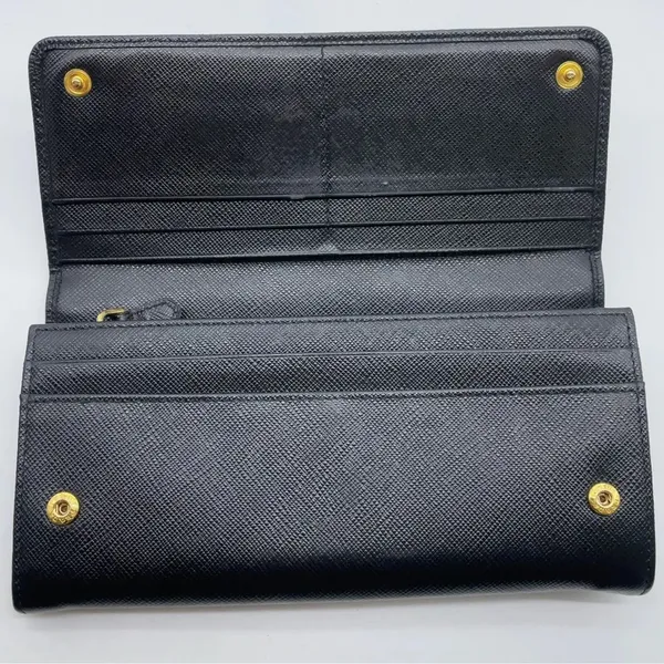 Prada Black saffiano leather Wallet and Card Holder Set W/box - Image 5