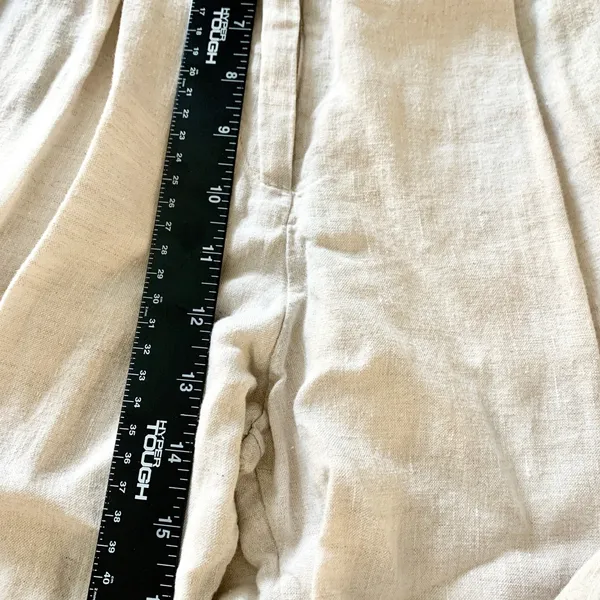 Significant Other Pleated Linen Tapered Pants Womens Size 2 Beige High Rise AU 6 - Image 3