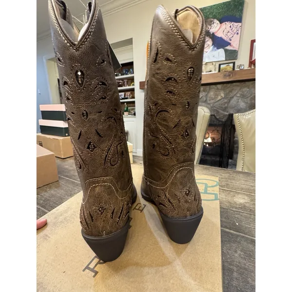 Roper Chloe Snip Toe Cowboy Womens Brown Casual Boots 09-021-1556-0768 Size 8 - Image 5