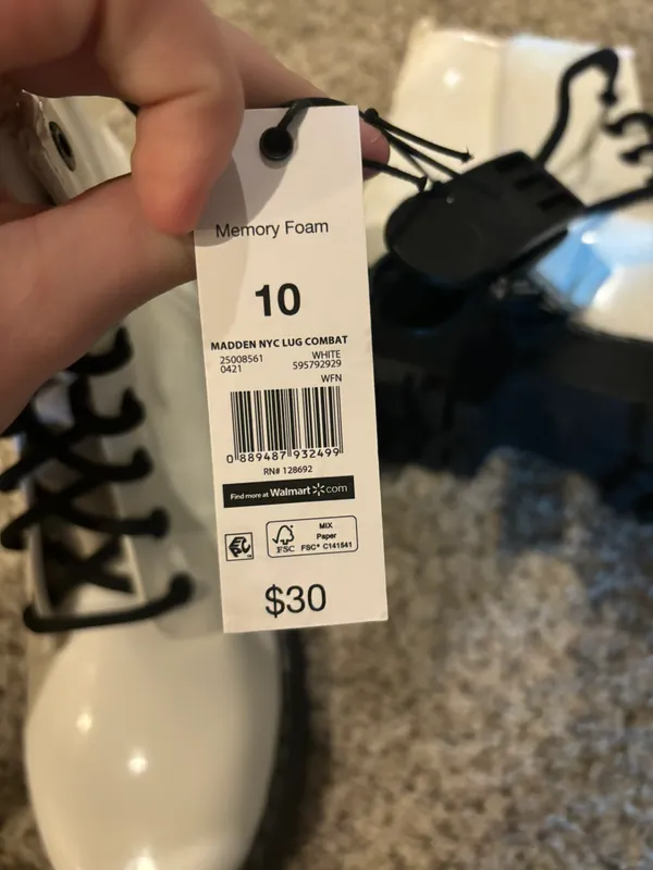 Brand new white platform combat boots Size 10 - Image 5