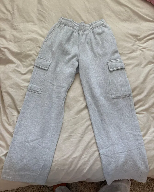 Heather Grey Cargo Sweatpants Gray - Image 2