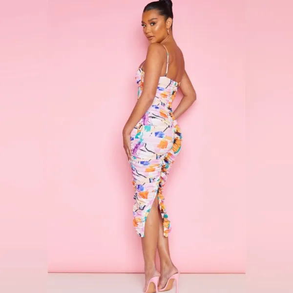 PrettyLittleThing Multicolor Abstract Midi Dress - Image 2