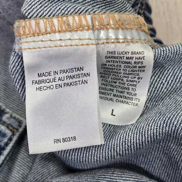 Lucky Brand Womens Blue Denim Drawstring Elastic Waist Utility‎ Jeans L 147987 - Image 8
