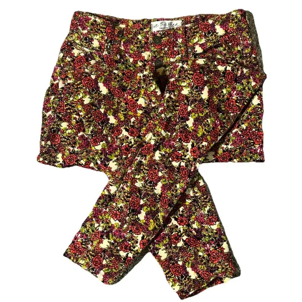 Free People We The Free Women Size 26 Sun Chaser Floral High Rise Corduroy Pants - Image 6