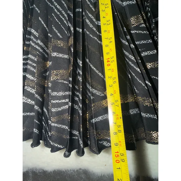 LuLaRoe DeAnne Maxi Dress Medium Metallic‎ Pleated Wrap Dress Long Sleeve NEW - Image 5