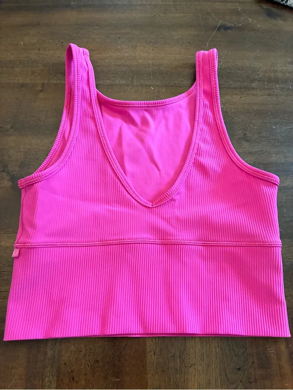 Lululemon Power Pivot Tank Top Size 2 Sonic Pink Ribbed Workout Reversible - Image 2