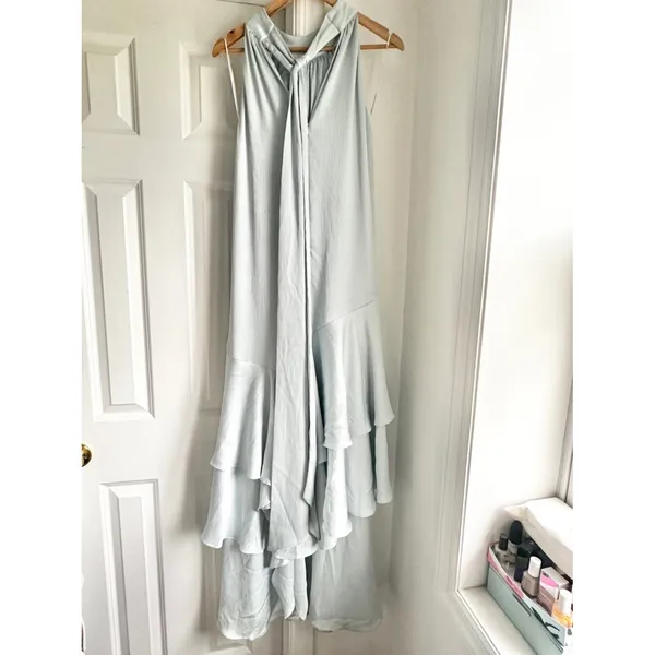 Elliatt Varella Halter Tiered Maxi Dress Light Blue Medium - Image 6