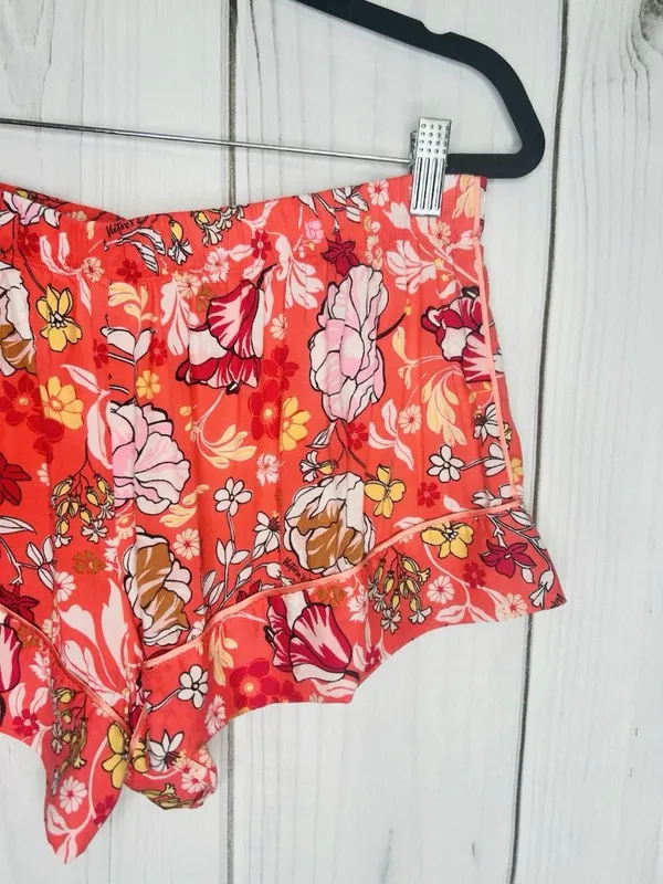 Victorias Secret Womens Sz M Pajama Set Short-Sleeve Shirt Shorts Coral Floral - Image 15