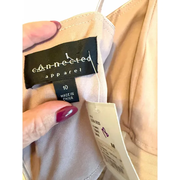 Connected Apparel NWT Champagne Sparkly Dawn Oliva Cocktail Dress - Size 10 - Image 2