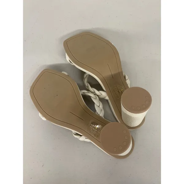 Dolce vita sz8 Women's Pang Heeled Sandal cream braided slip on open - Image 4
