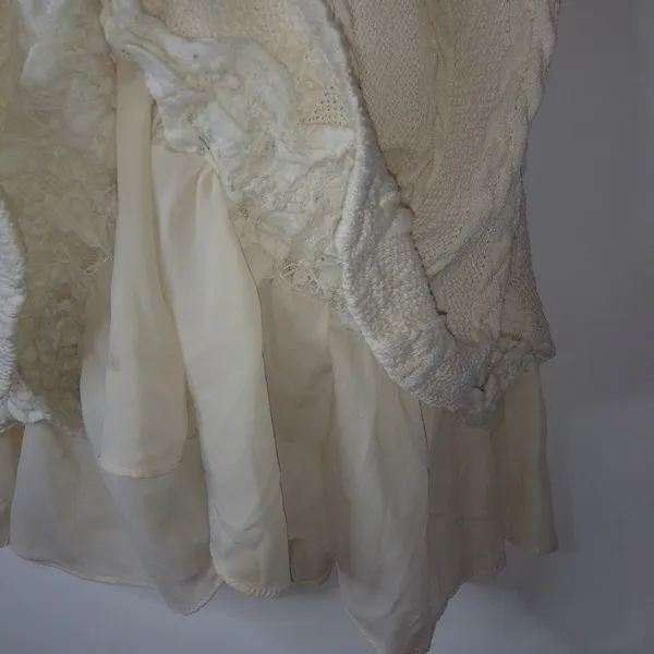 Reborn L Lagenlook Creme Vanilla Sweater Dress L - Image 3