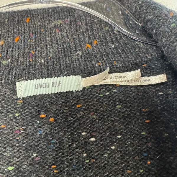 Kimchi Blue‎ Urban Outfitters Confetti Knit Cropped Cardigan Blazer Gray Tweed L - Image 3