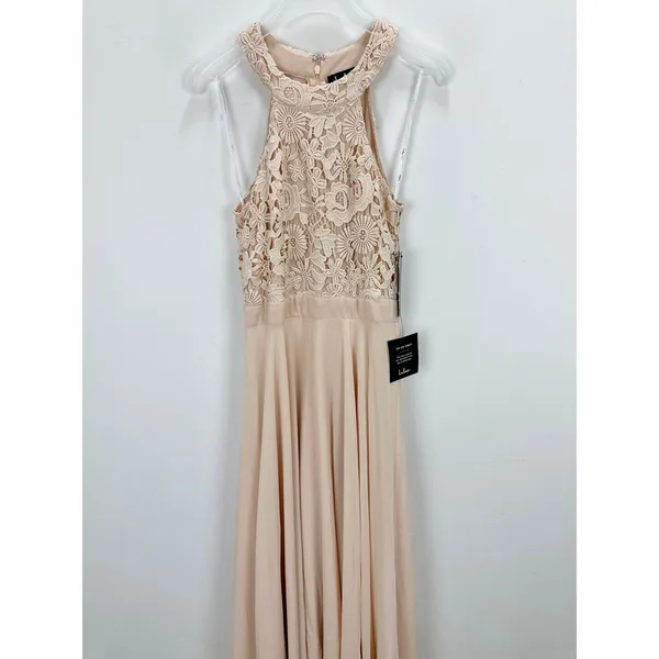Lulus Picture Perfect Blush Lace Maxi Dress Formal Evening Bridesmaid Small NWT - Image 7
