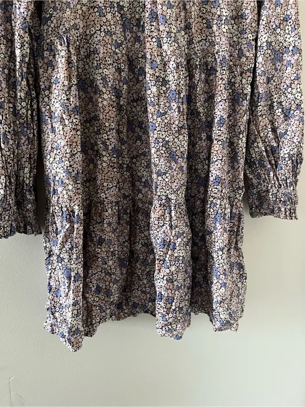Universal Thread Pink Ditsy Floral Peasant Long Sleeve Mini Dress XS Cottagecore - Image 4
