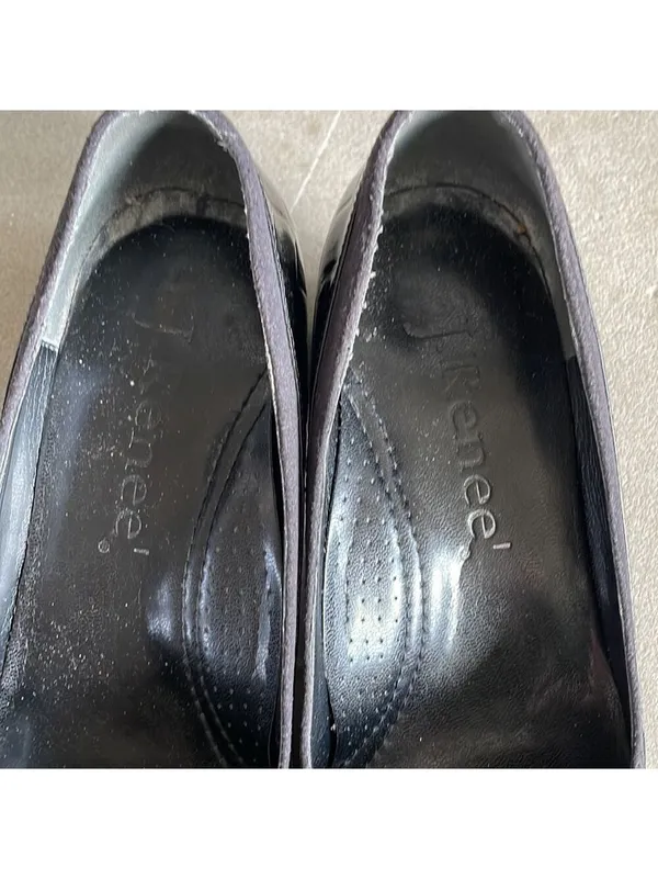 J. Renee black tortoise shell pattern heels sz 7 - Image 7