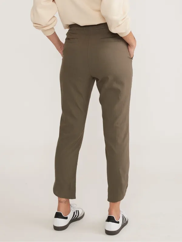 Marine Layer Allison Cropped Pants Dolphin Hem Green Women’s - Image 2