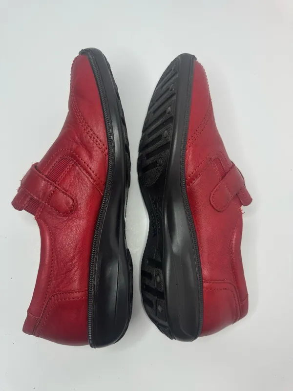 Hotter Francis Red Leather Loafers Size 9 - Image 5