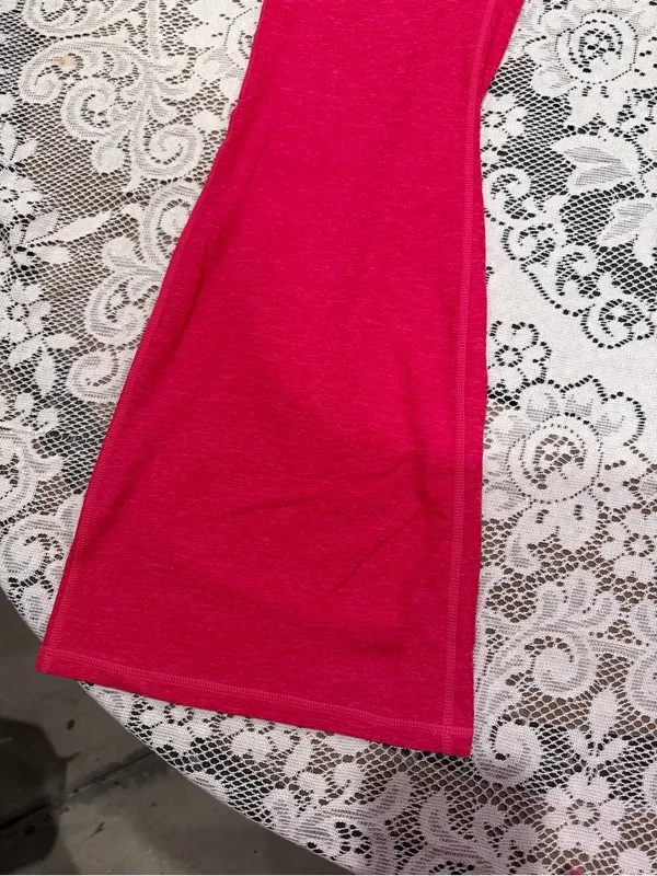 Women’s Heather Red Flare Leggings - Image 2