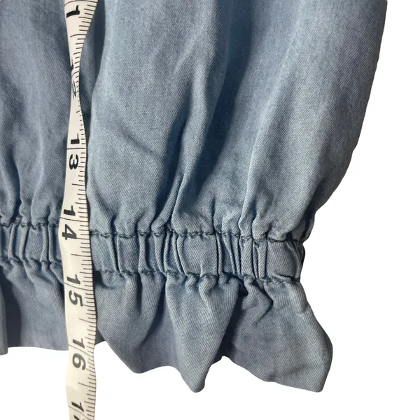 Iris Women's Size‎ Large Cottage Coquette Top Smocked Milk Maid Chambray - Image 7