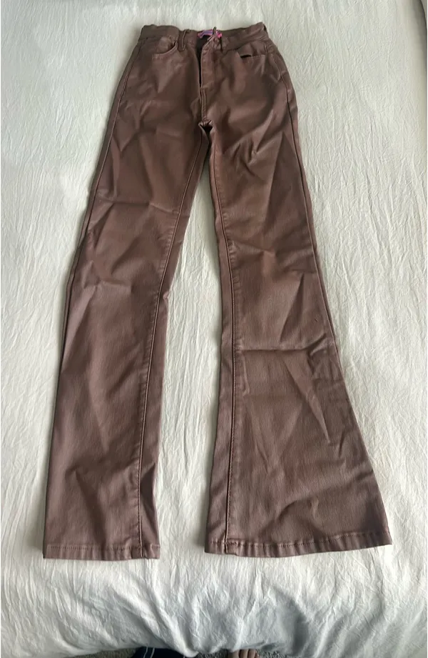 Brown Leather Pants Edikted Flare Petite - Image 5