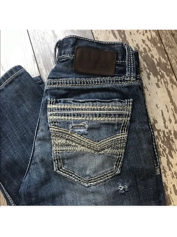 BKE Aiden Straight Distressed Jeans Size 26 Short - Image 3