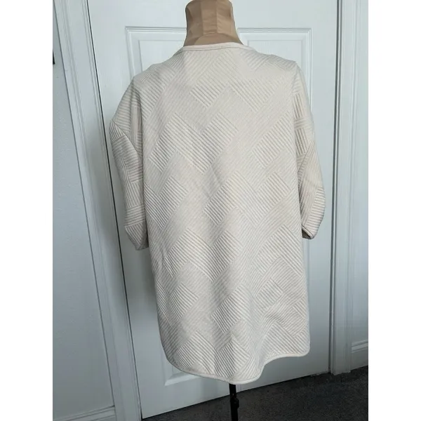 Sanctuary Anthropology Textured Knit Snap Close Shacket Jacket Cream Size S - Image 6