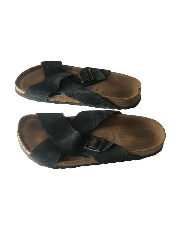 Birkenstock Siena Suede Leather Sandals Black Criss-Cross Strap 38 Narrow US 7 - Image 3