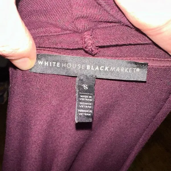 White House Black Market plum drape S long cardigan - Image 3