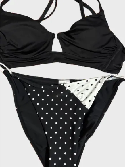 wild fable Black & White Polka Dot Two-Piece Bikini - Image 2