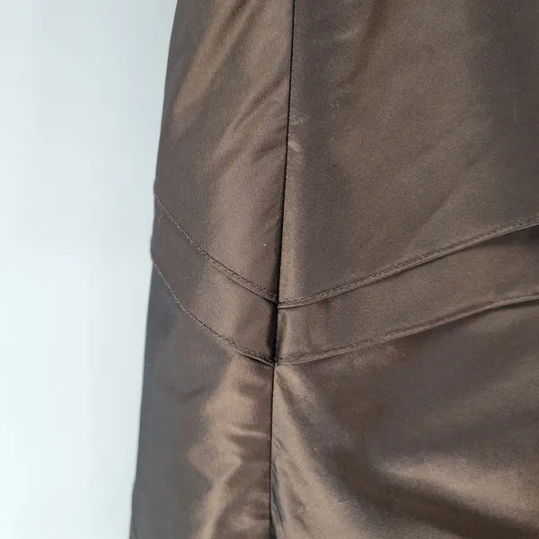 Rina di Montella Silk Jacket Dress 2 Pc 10 Brown Trumpet Tiered Mother of Bride - Image 7