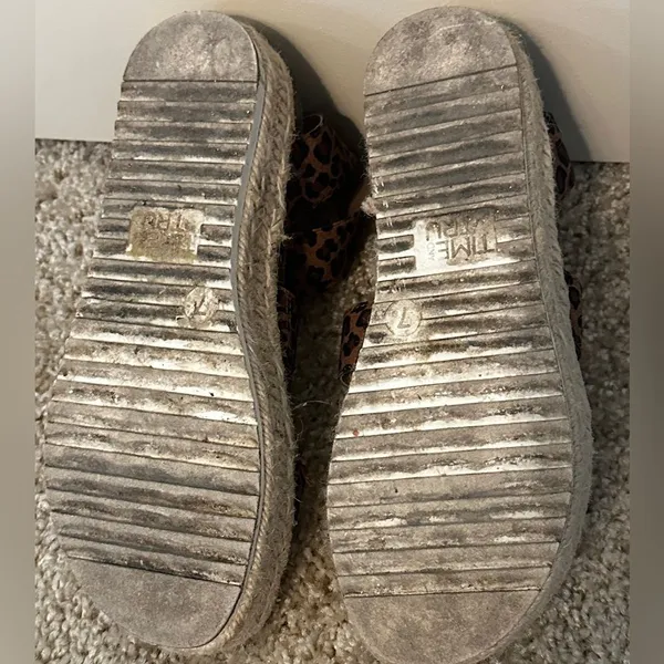 Time & Tru Walmart Leopard Platform Espadrilles Sandals Women's Size 7 - Image 9