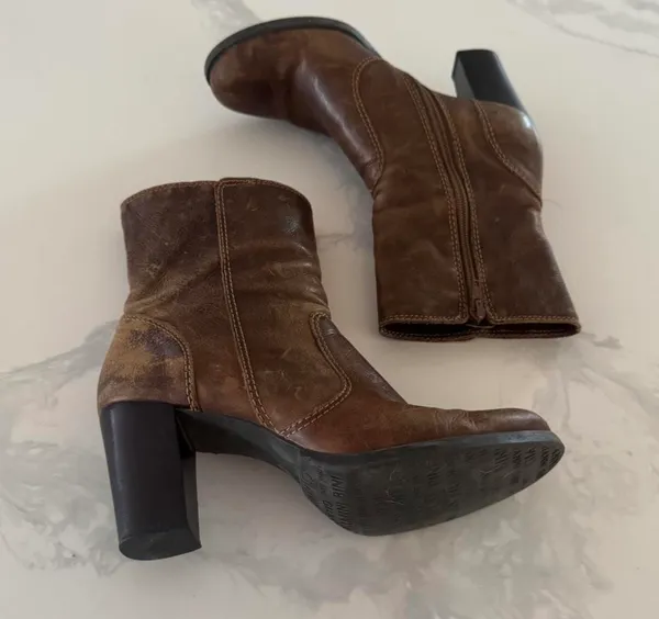 gianni bini brown genuine leather ankle boots - Image 2