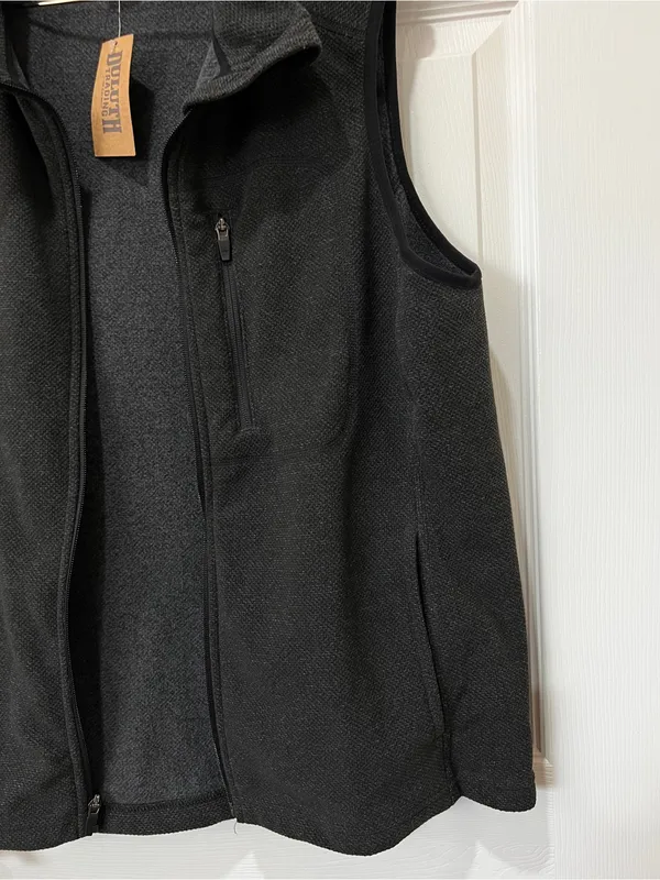 Duluth Trading Co Sweater Vest Fleece‎ Heathered Black Relaxed Fit Size XL - Image 5