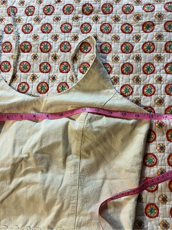 EUC Mexico Lindo 100% Cotton Beige Halter Crop Top size large - Image 5