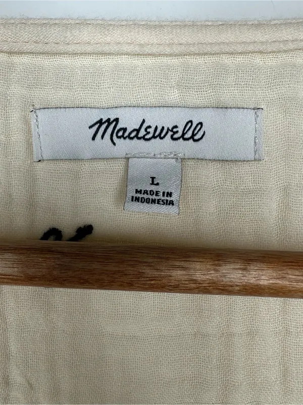 Madewell Tiny Bows Peplum Faux Wrap Top Large - Image 5