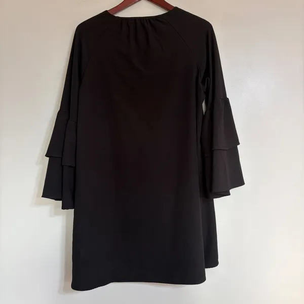 Altar'd State Womens Black Tiered Bell Sleeve‎ V-Neck Shift Dress Size Medium - Image 8